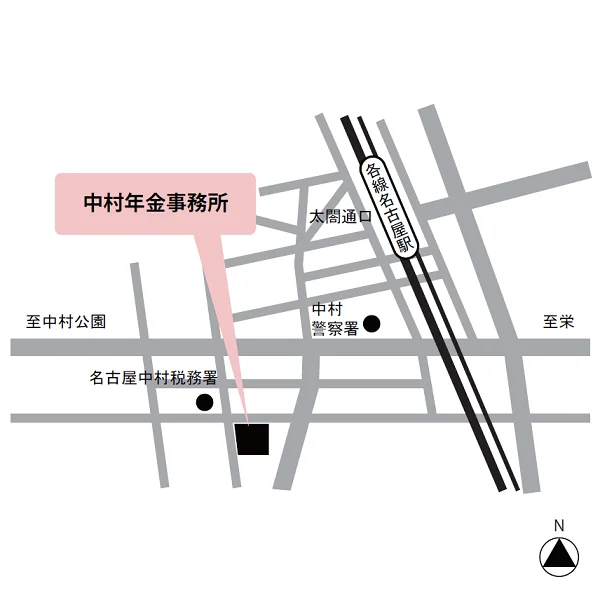 中村年金事務所（愛知県名古屋市中村区太閤1-19-46）の案内図