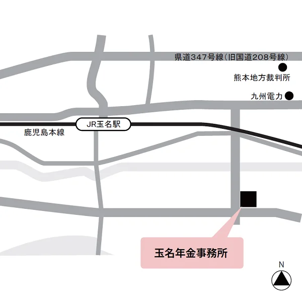玉名年金事務所（熊本県玉名市松木11-4）の案内図