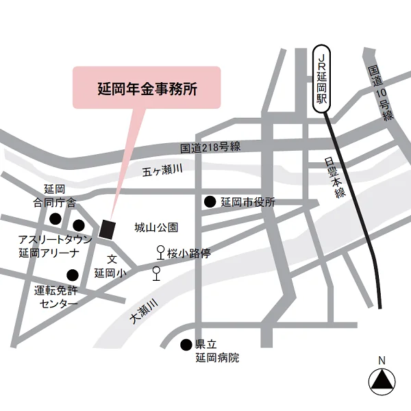 延岡年金事務所（宮崎県延岡市大貫町1-2978-2）の案内図